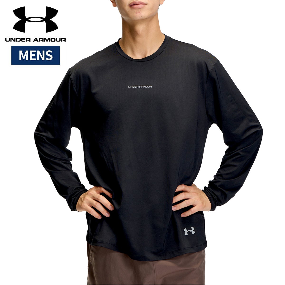 UNDER ARMOUR アンダーアーマー 長袖シャツ ブラック アンダーアーマー UAストレッチ グラフィック ロングスリーブ シャツ
