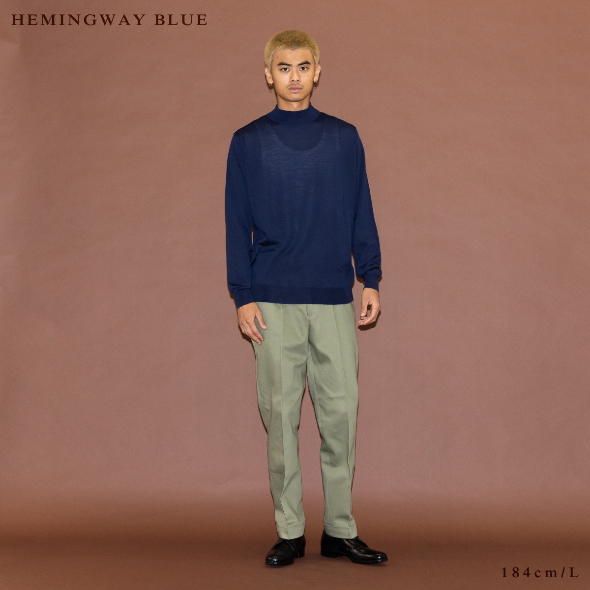 ジョンスメドレー モックネック長袖ニットプルオーバー JOHN SMEDLEY