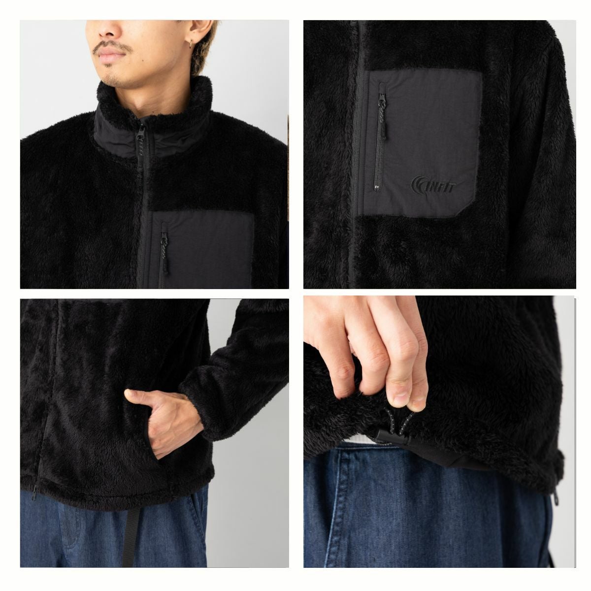 インフィット ボアフリース シャギーボア 防風フリースジャケット