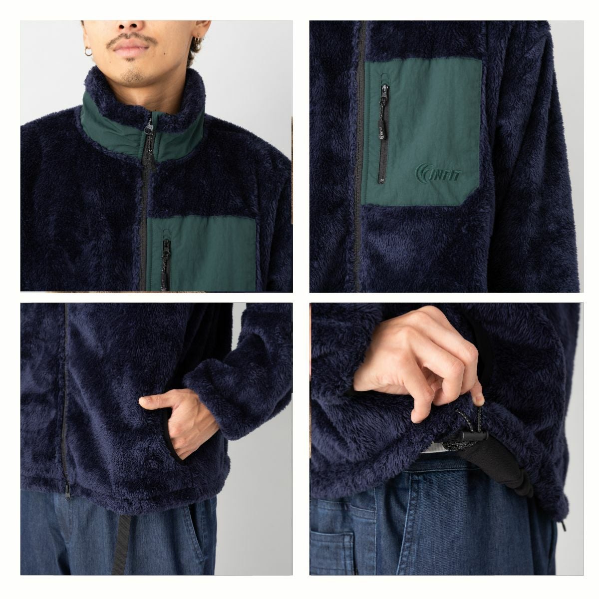 インフィット ボアフリース シャギーボア 防風フリースジャケット