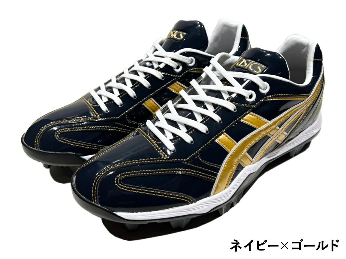 asics 野球スパイクシューズ ネイビー/ゴールド　サイズ27センチ アシックス asics GOLDSTAGE ゴールドステージ マリオオリジナル