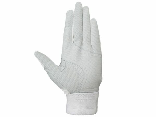 ミズノMIZUNOミズノプロシリコンパワーアークLIW-Leather(両手用)高校野球ルール対応モデルホワイト白野球バッティング手袋両手1EJEH501-10/90