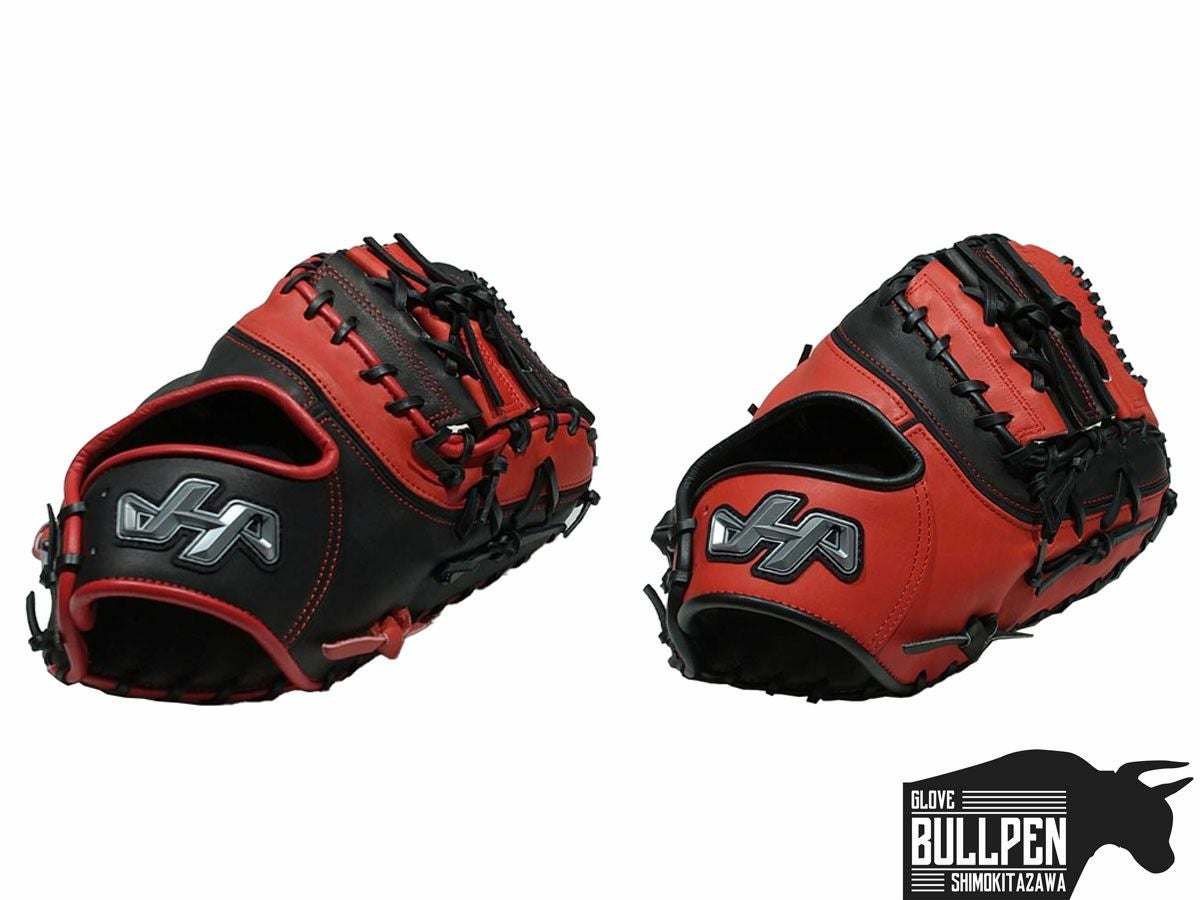 HATAKEYAMA野球グローブ 黒赤 野球 ハタケヤマ ジュニア軟式グローブ キャッチャーミット HATAKEYAMA
