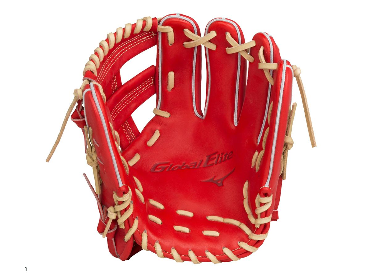Global Elite 硬式グローブ レッド 収納袋付き MIZUNO (ミズノ) 硬式グローブ レッド ケース付 Global Elite 鈴木