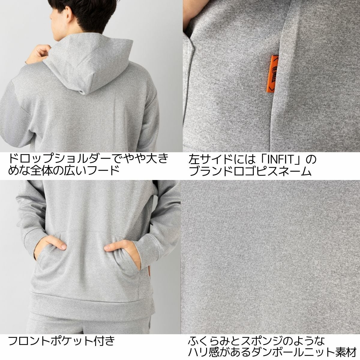 パーカー プルオーバー フーディ ドロップショルダー メンズ