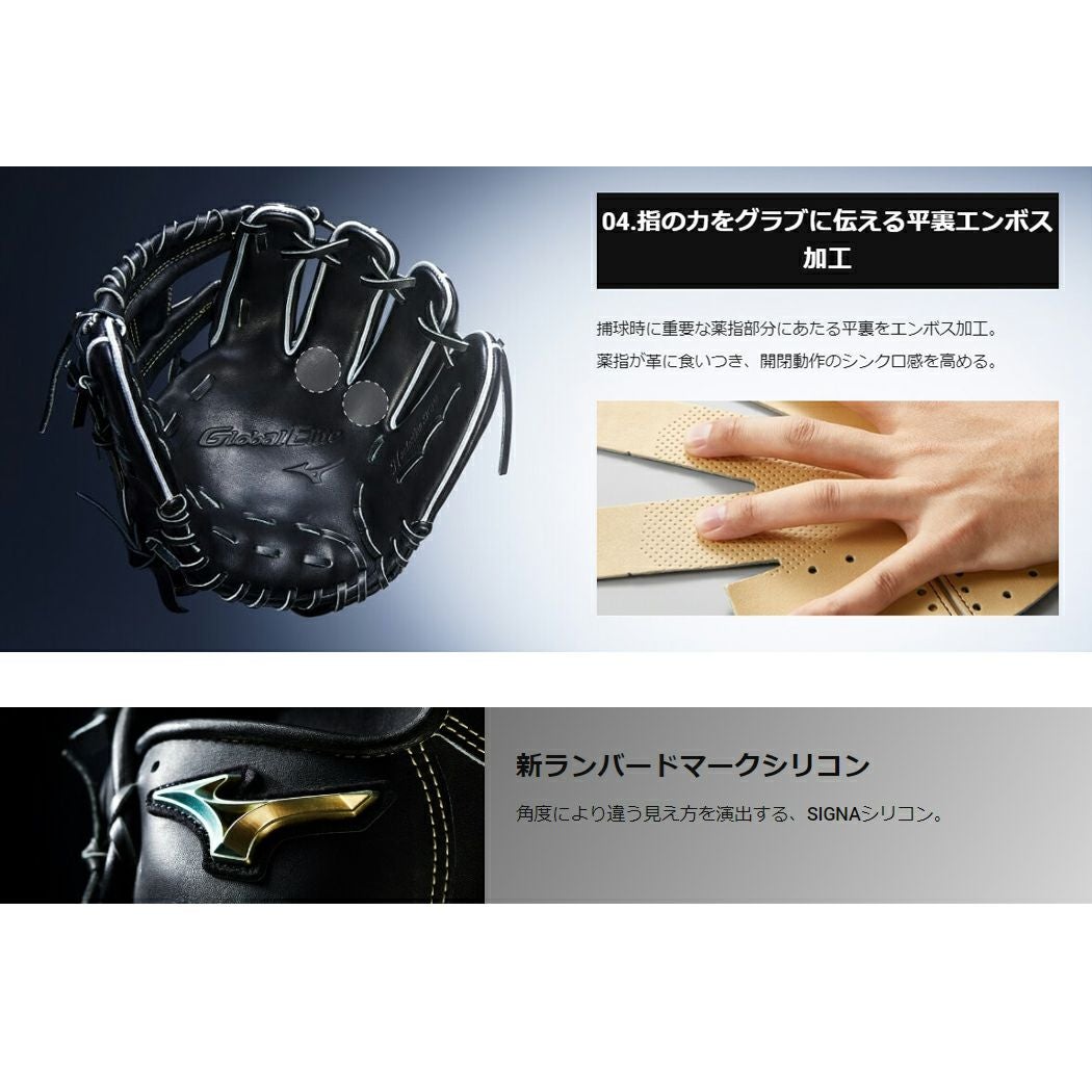 ミズノ 専用袋グラブ袋付き グローバルエリート 軟式用グラブ 内野手用