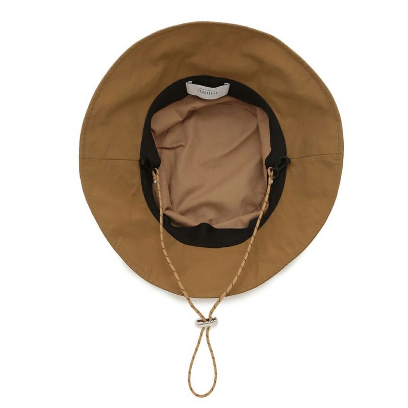 エミemmiemmiatelierミニマルバケットハットカーキチェックブラックカジュアル帽子バケハ13WGH231307