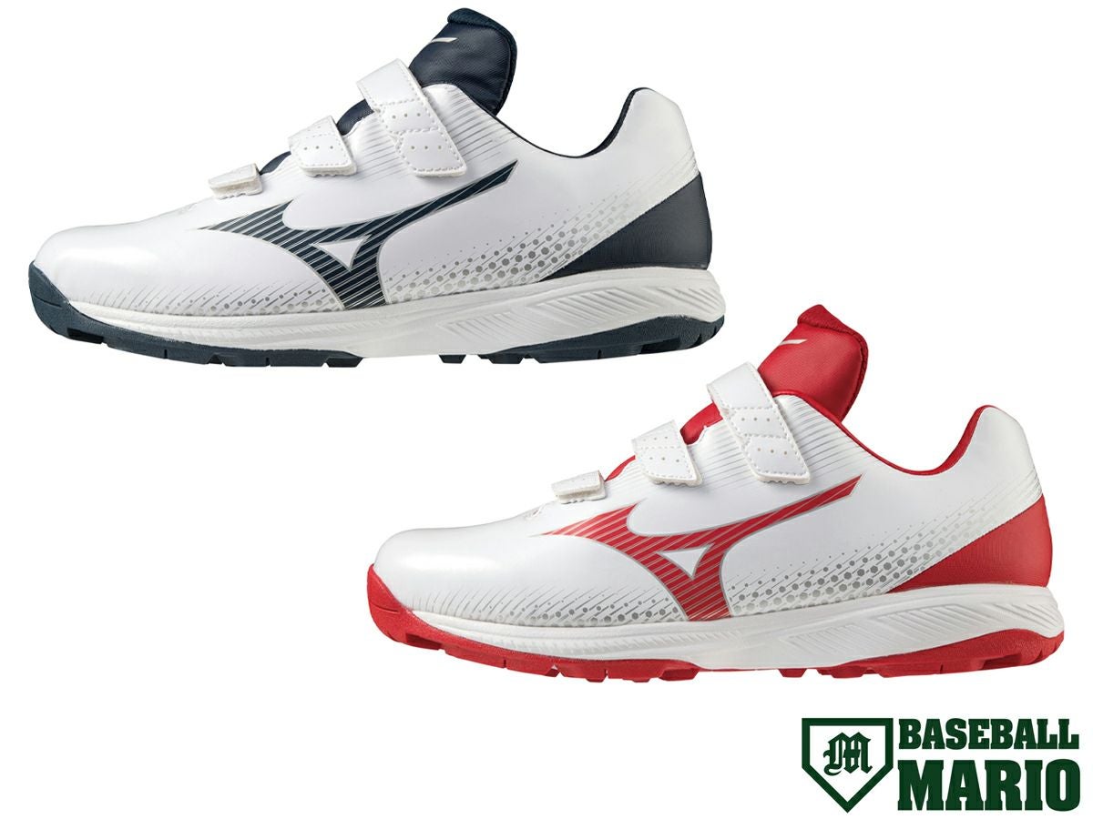 ミズノ MIZUNO ライトレボトレーナーCR ホワイト ネイビー レッド 野球
