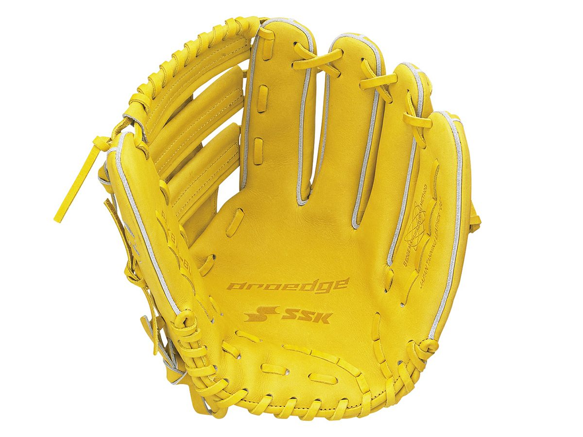 SSK proedge 軟式グローブ イエロー 収納袋付き エスエスケイ SSK 専用グラブ袋付き プロエッジ マリオオリジナル 硬式