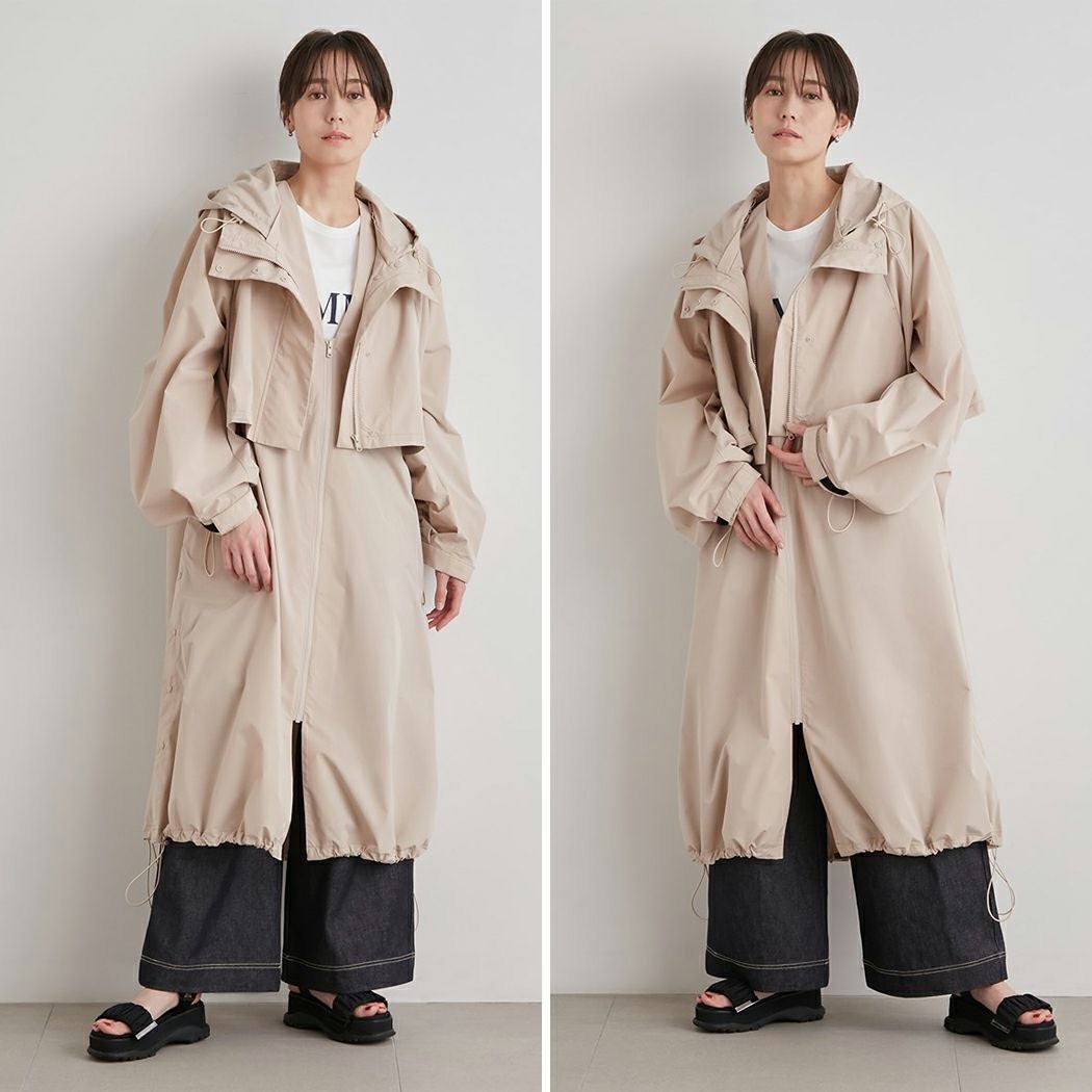 エミ emmi emmi atelier 3WAYレイヤード撥水ナイロンコート レディース