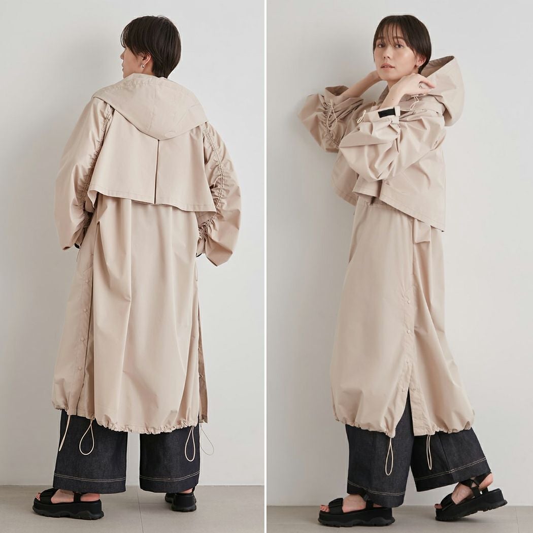 エミ emmi emmi atelier 3WAYレイヤード撥水ナイロンコート エミ emmi emmi atelier 3WAYレイヤード撥水ナイロンコート