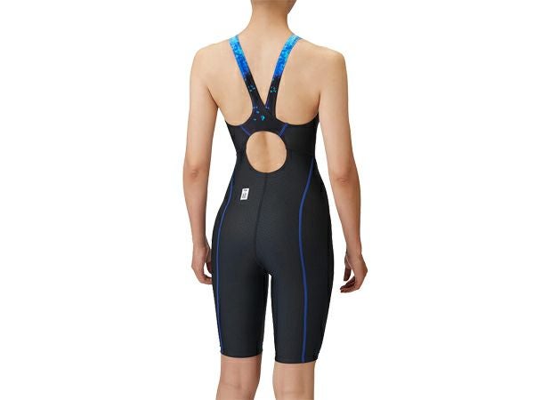 アリーナarenaWA承認アクアレーシングワンピーススパッツ(オープンバックハーフレッグ)レーシングレディースブラック黒水泳スイム競泳水着オールインワンFAR3572W-BKBU