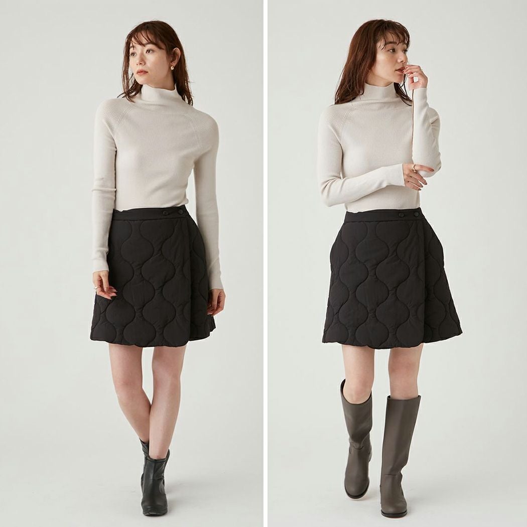 エミ emmi emmi atelier キルティングハーフスカート レディース 秋 冬