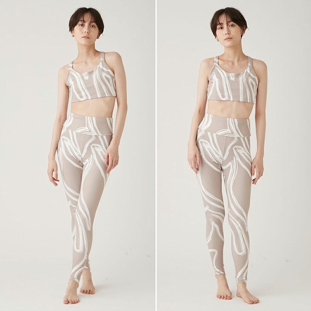 エミ emmi emmi yoga ニュアンスパターンレギンス レディース ベージュ