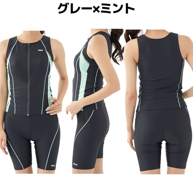 フィラFILAフィットネス水着選べる3点セットゴーグルスイムキャップ付きレディースセパレートタンキニタンクトップボトムス水着セットフィットネス水泳319204308208315215