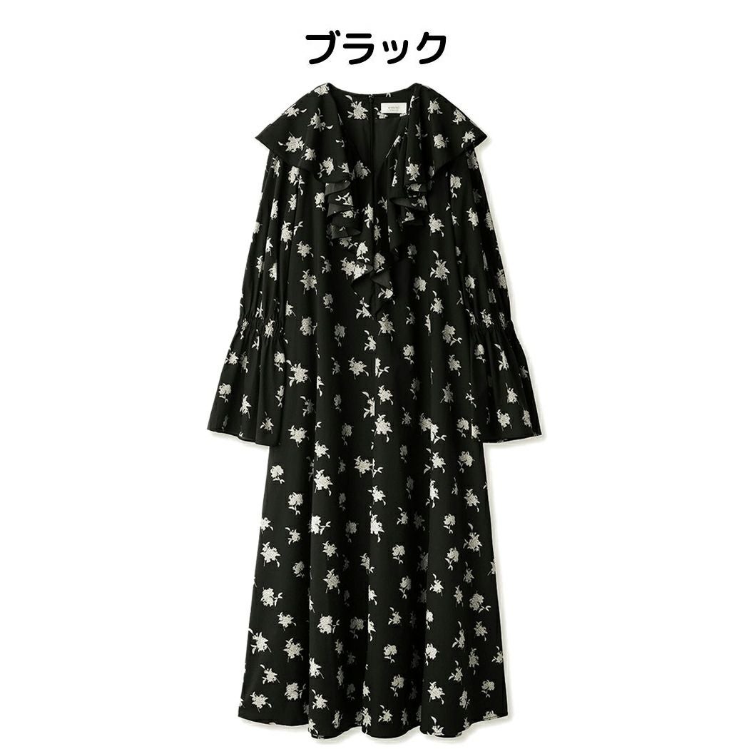 エミ ラッフルカラーワンピース カジュアル ワンピース ベルスリーブ