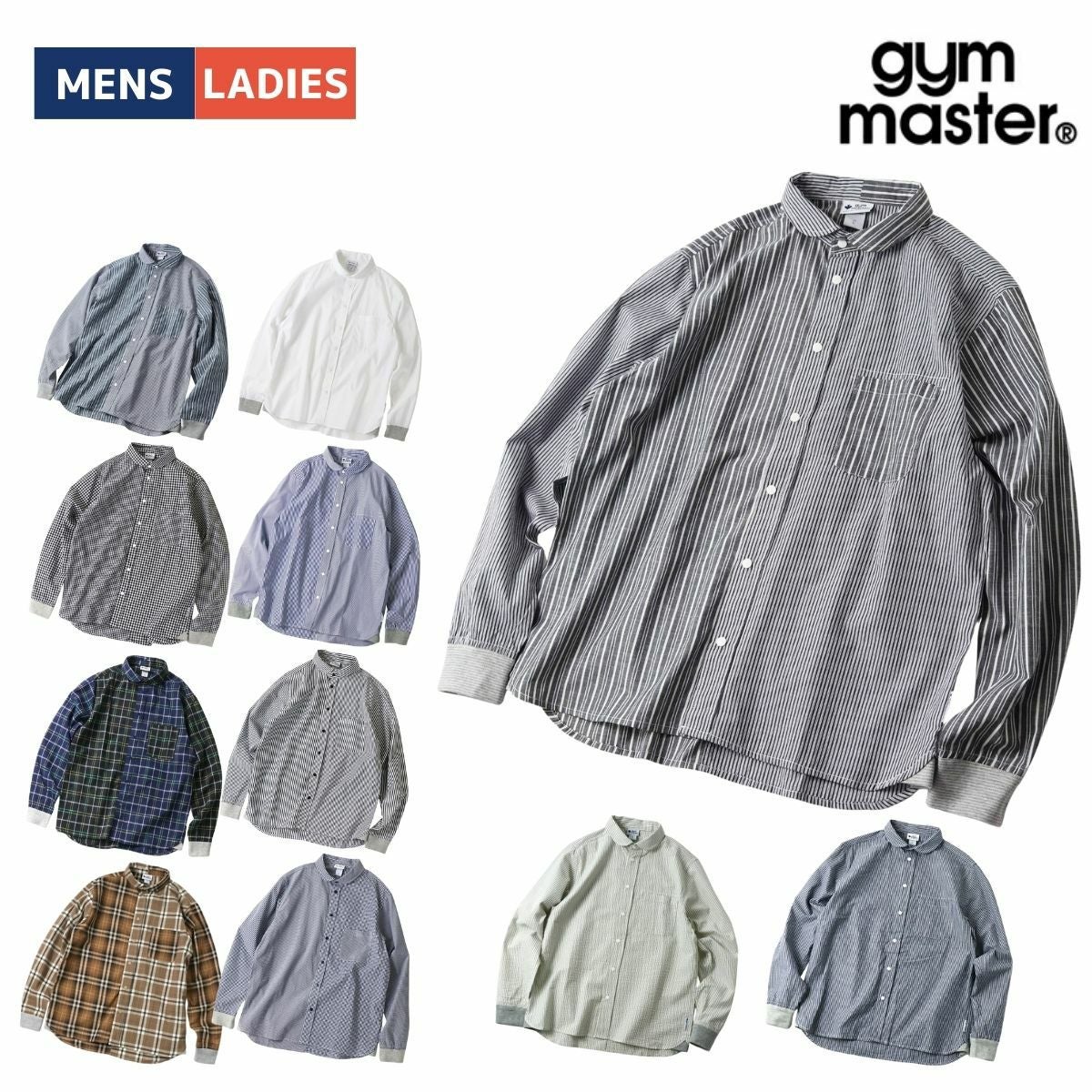ジムマスター 2WAYショールカラー L/S スナップボタンシャツ メンズ