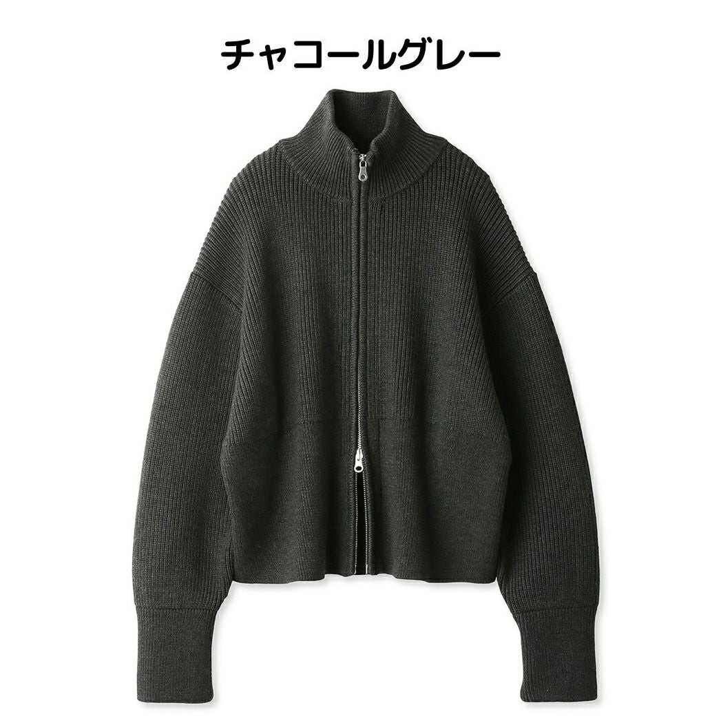 エミ emmi emmi atelier フロントジップニットカーディガン レディース