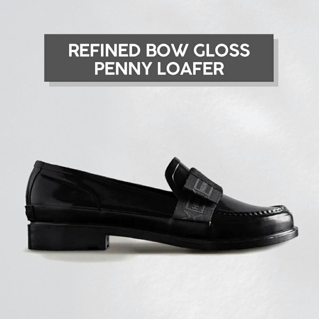 ハンター HUNTER 【正規取扱販売店】REFINED BOW GLOSS PENNY LOAFER