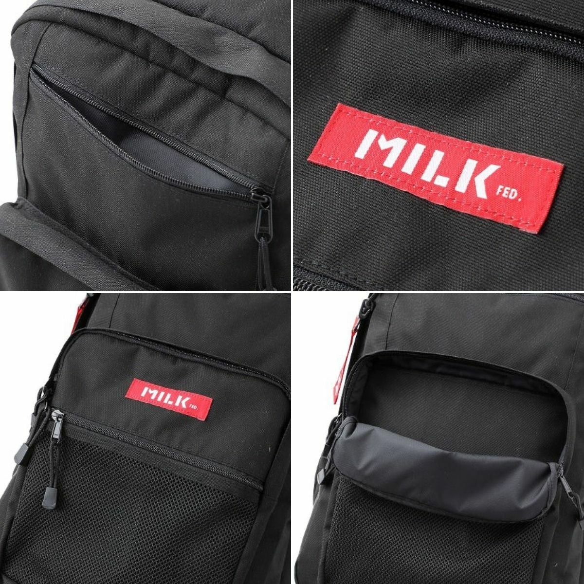 ミルクフェド MILKFED. W ZIP BACKPACK ダブルジップ バックパック