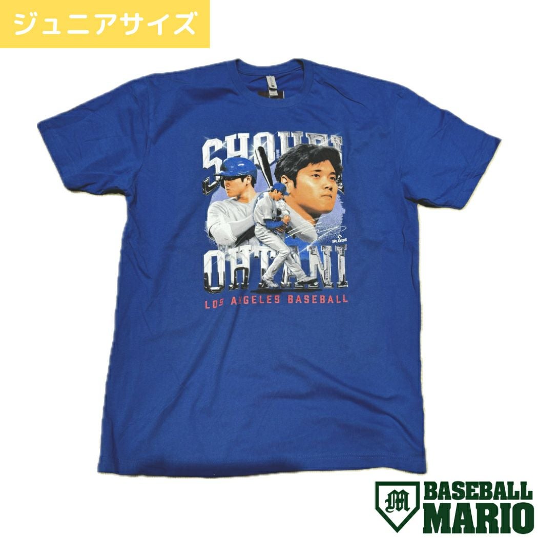 大谷翔平プリントTシャツ ジュニア タイプ1 半袖 クルーネック ブルー