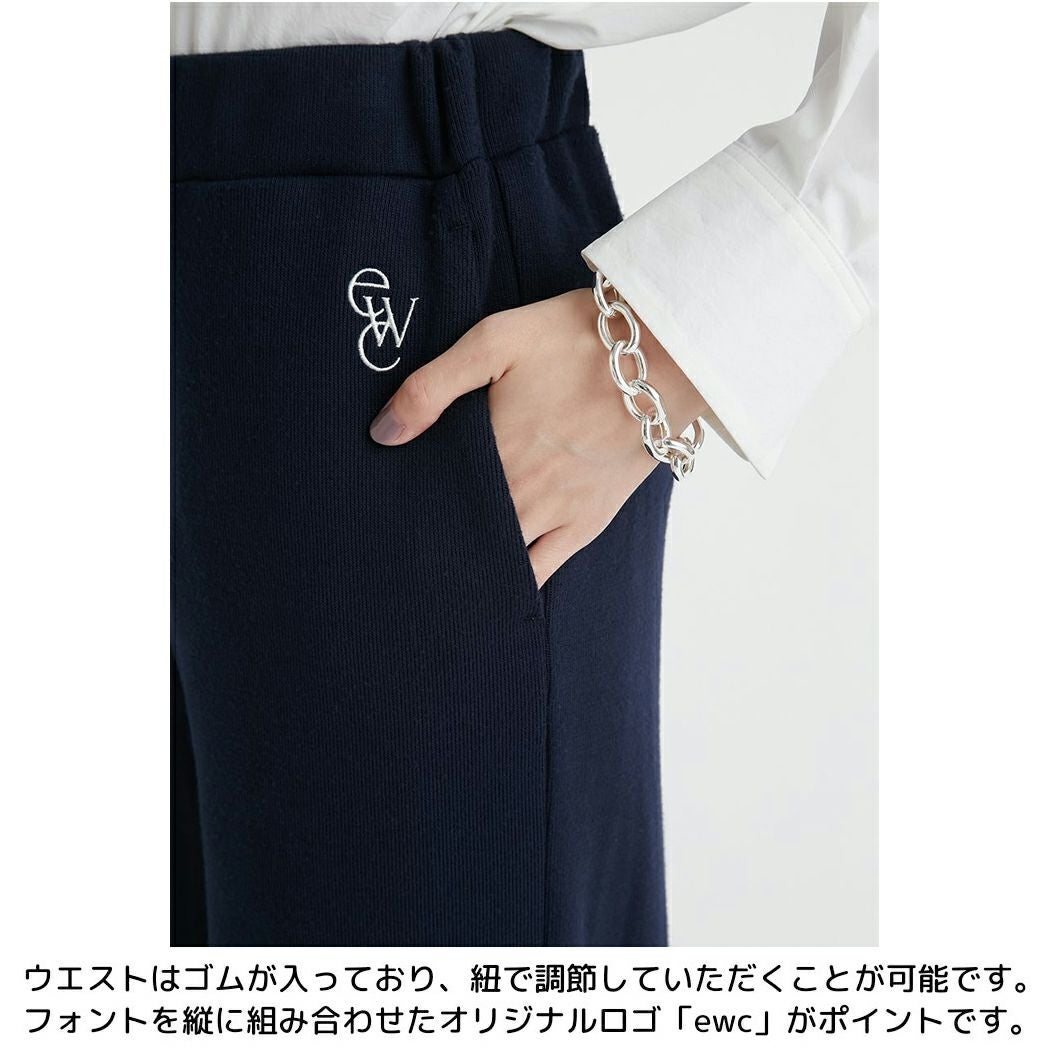 エミ emmi emmi atelier ewcロゴスウェットパンツ レディース ネイビー