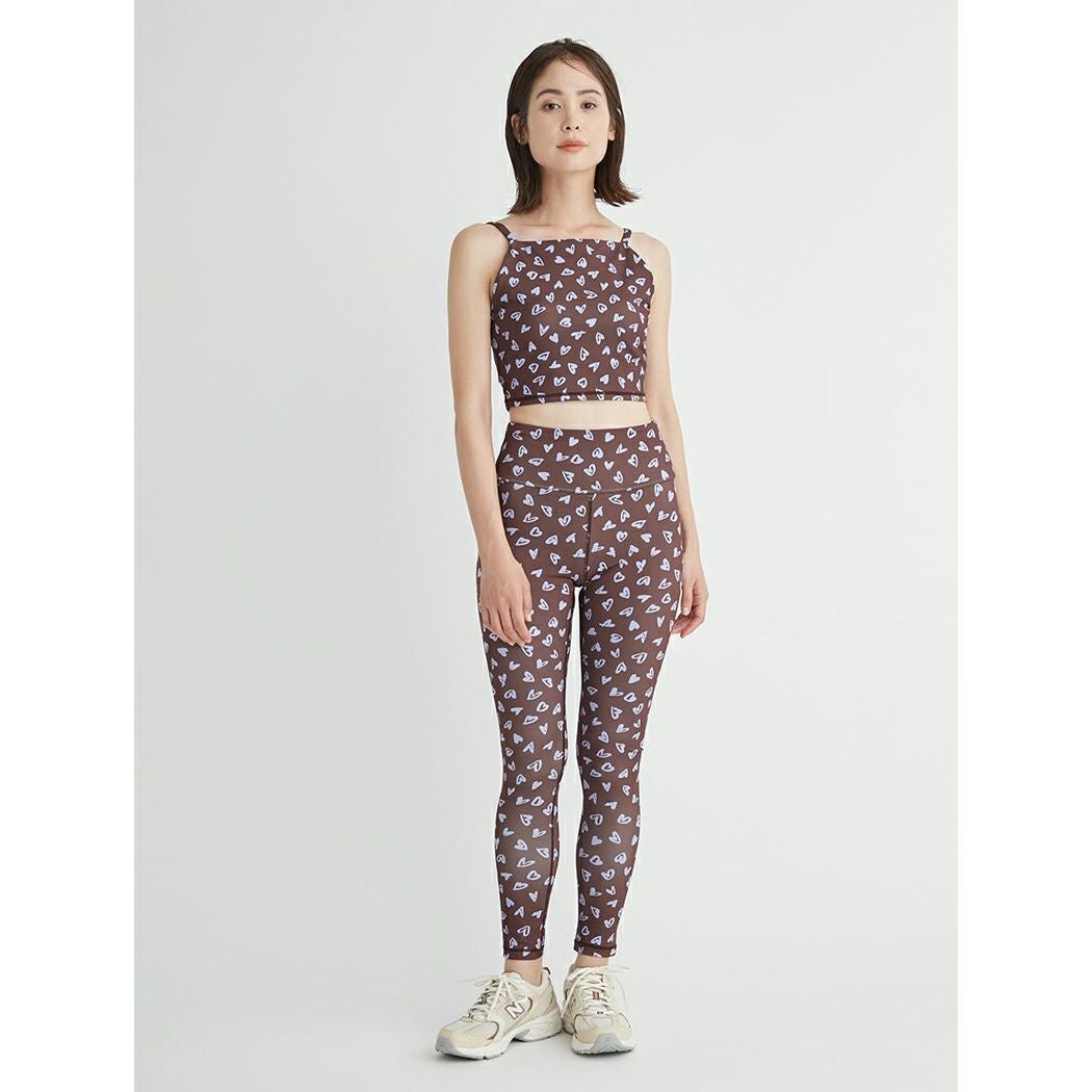 エミ emmi emmi yoga ペイントハートブラトップ レディース ブラウン