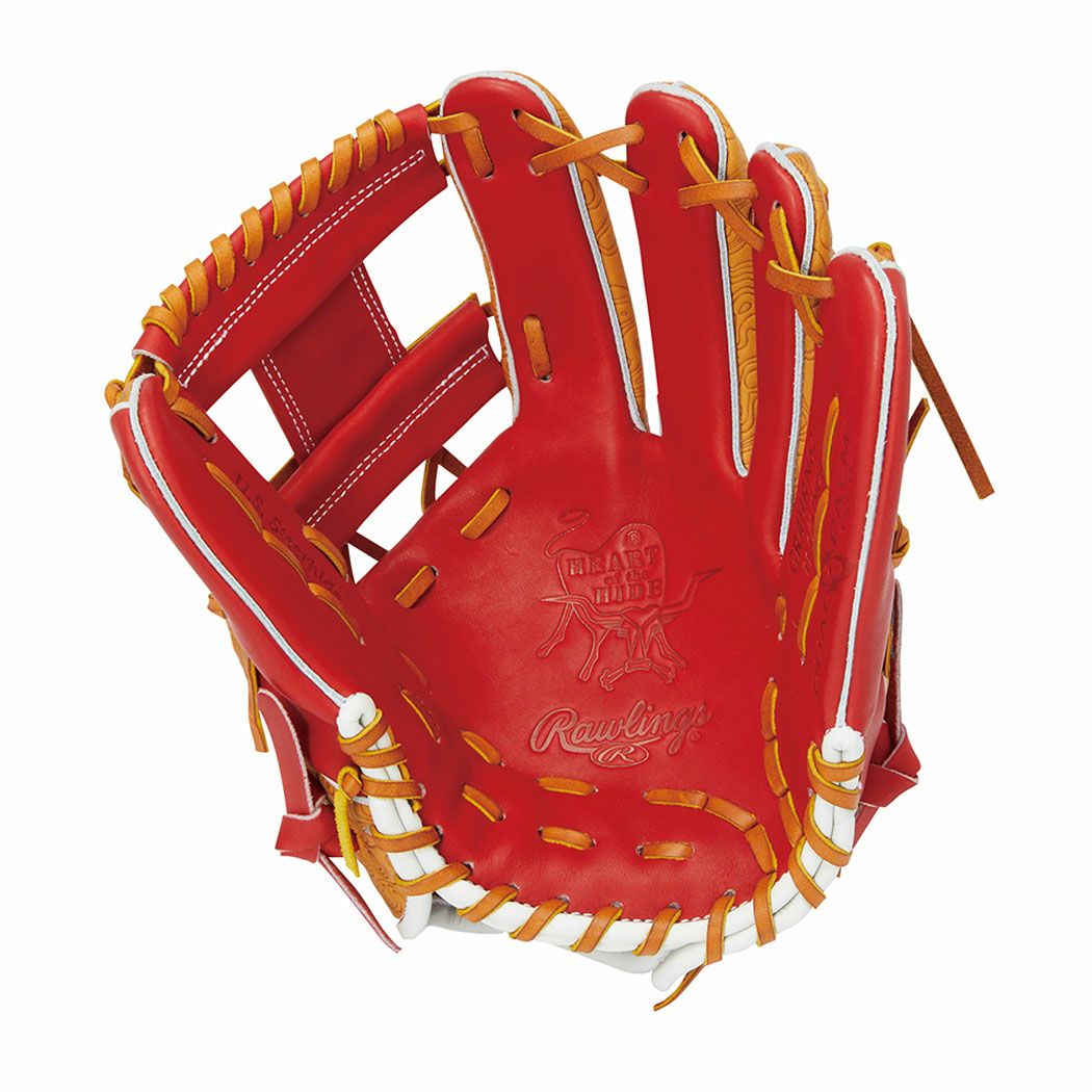 【美品】Rawlings HOH 軟式野球グローブ レッド 内野 オーダー ローリングス Rawlings HOH THE RAWLINGS 軟式用グラブ 内野手用 野球