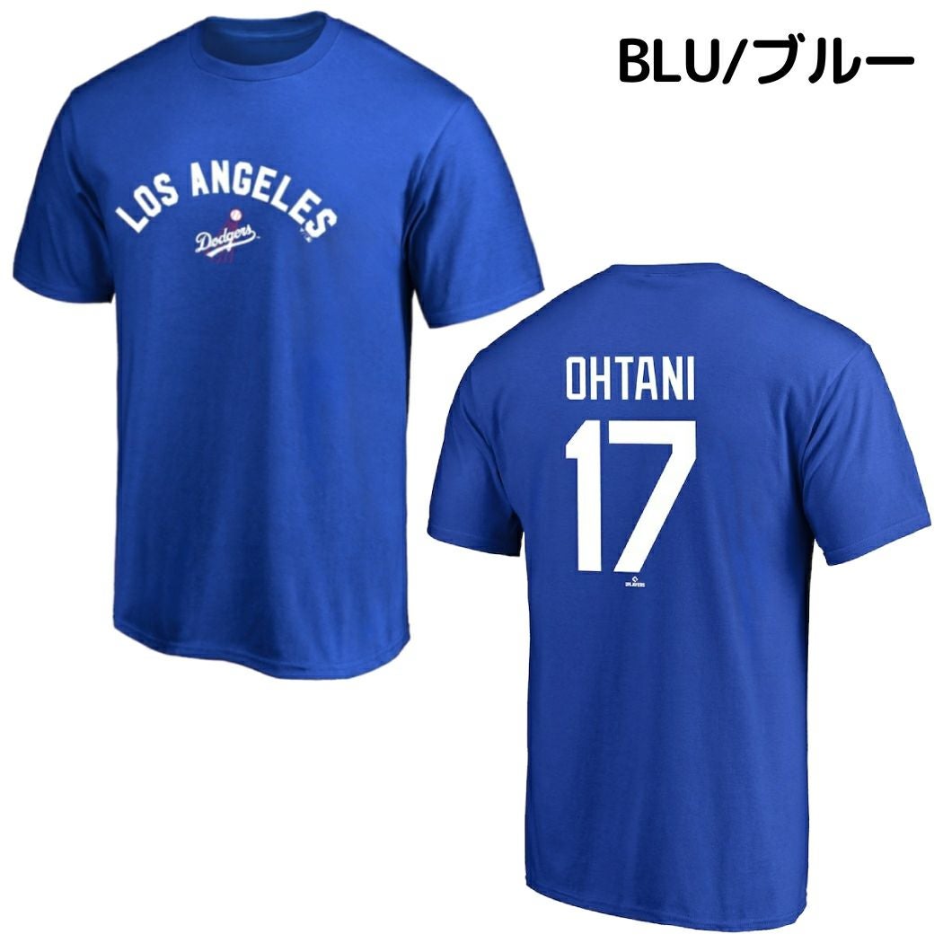ドジャース 大谷翔平 半袖Tシャツ ブルー 新品 L アウトレット】ドジャース 大谷翔平 ネーム＆ナンバー Tシャツ ブルー