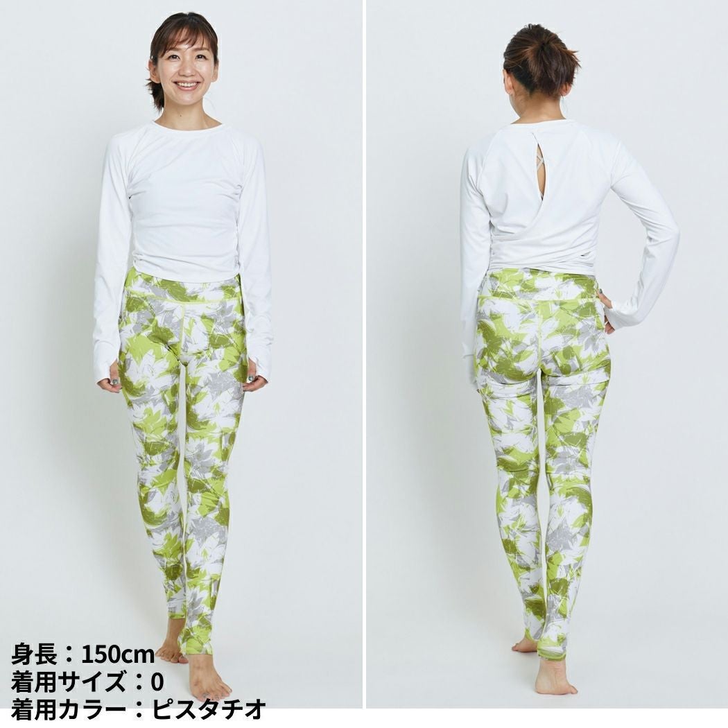ジュリエ Julie ★クロス レギンス★ ピスタチオ ０サイズ 新品❣️ ジュリエ flowerプリントクロスレギンス 水着 UVカット 水陸両用 吸汗