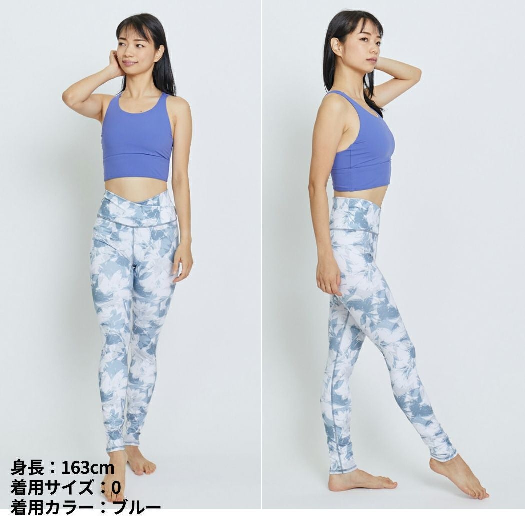 ジュリエ flowerプリントクロスレギンス 水着 UVカット 水陸両用 吸汗