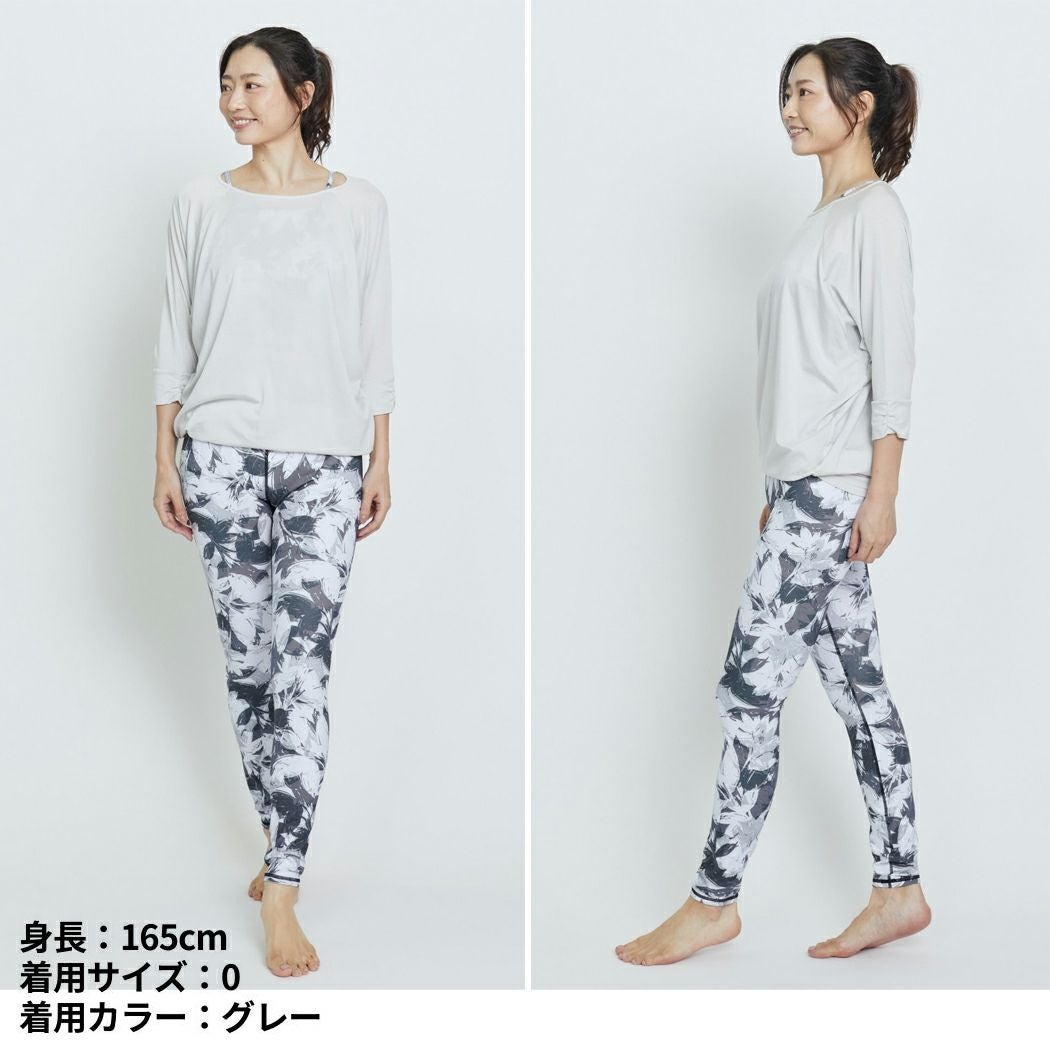 ジュリエ flowerプリントクロスレギンス 水着 UVカット 水陸両用 吸汗