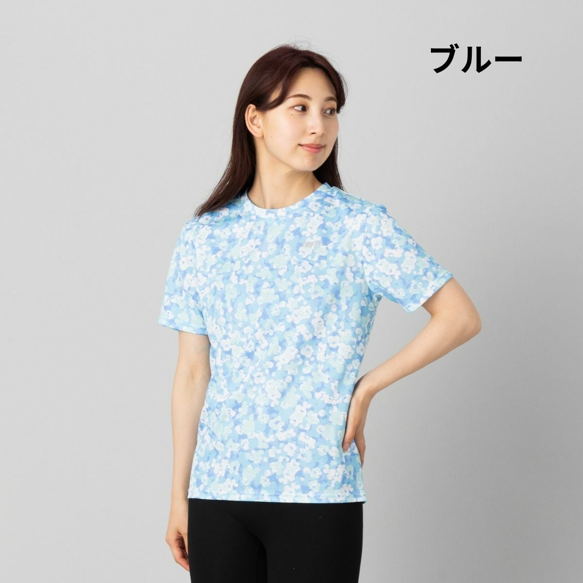 インフィット フラワー柄 機能Tシャツ スポーツ フィットネス