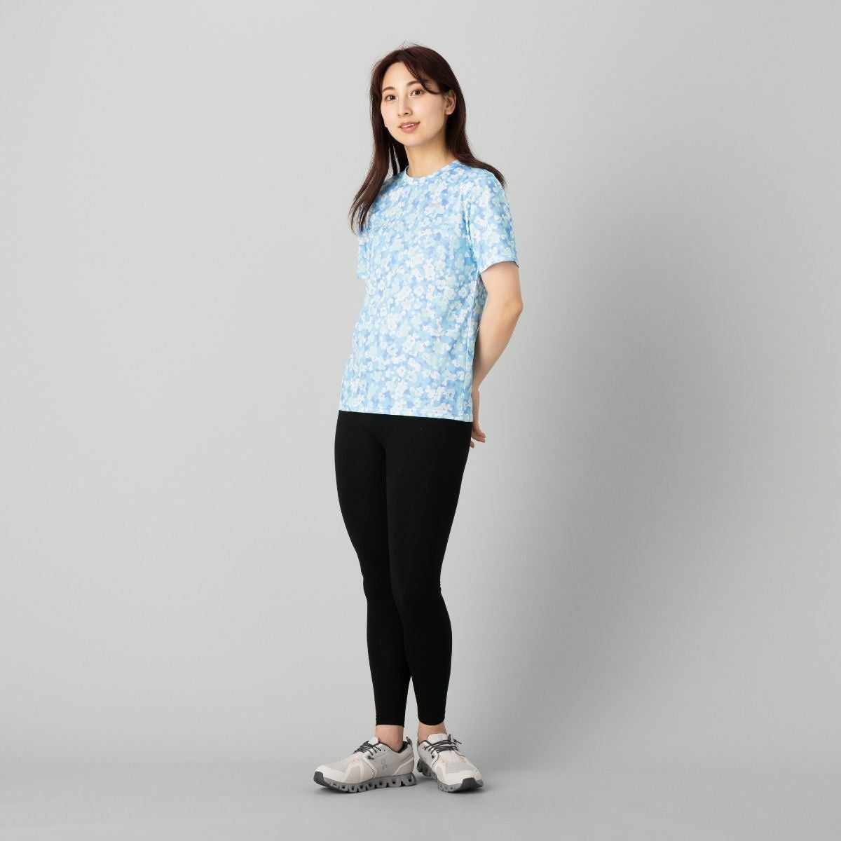 インフィット フラワー柄 機能Tシャツ スポーツ フィットネス