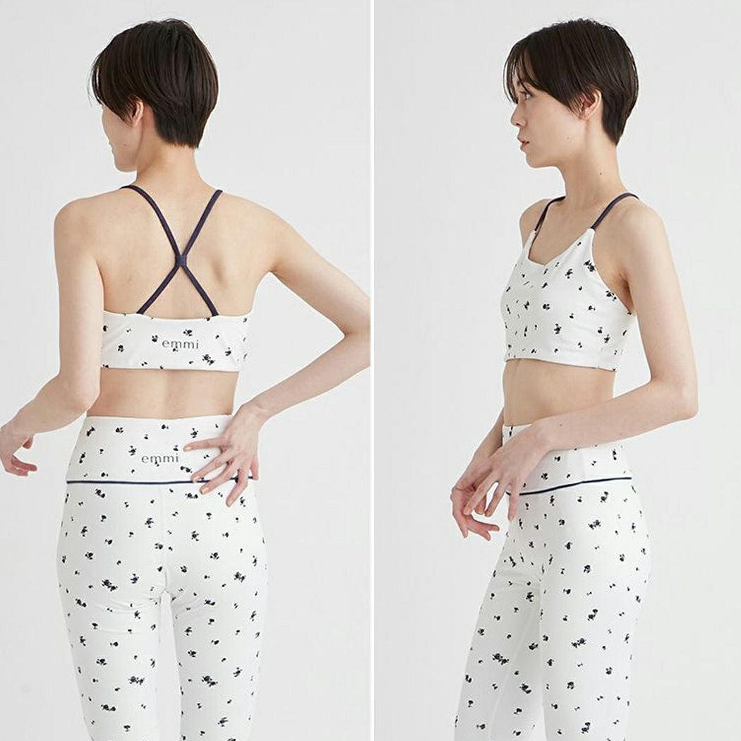 ミニフラワーUVカットブラトップ　ミニフラワーUVカットレギンス　セット　エミ emmi（エミ）の「【emmi yoga】ミニフラワーUVカットブラトップ