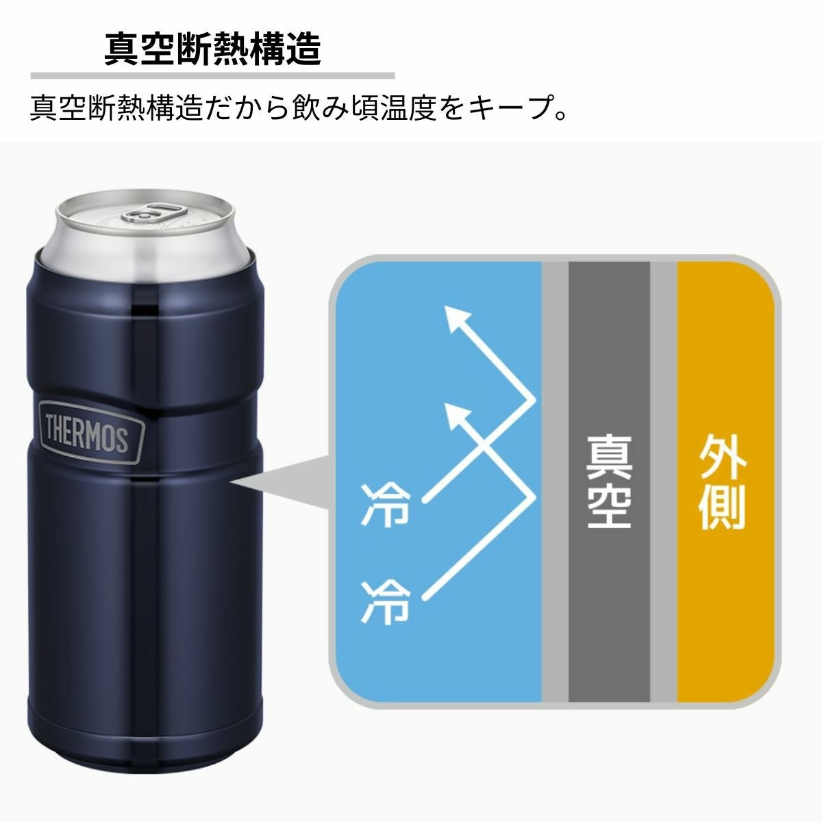 サーモス 保冷缶ホルダー 500ml缶用 保冷 保温 キャンプ アウトドア