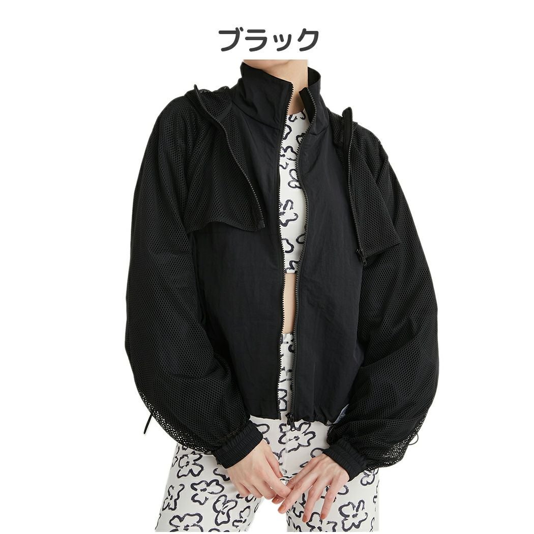 【emmi】2ピースブルゾン／撥水加工・メッシュ素材 エミ メッシュレイヤードナイロンブルゾン 2ピース ショート丈