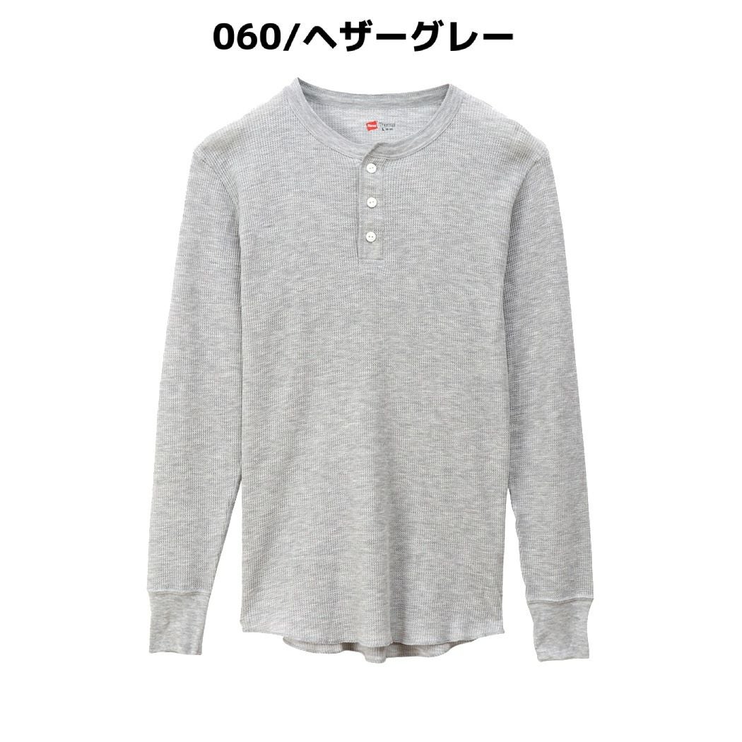 ヘインズ Hanes サーマル ヘンリーネックロングスリーブTシャツ メンズ