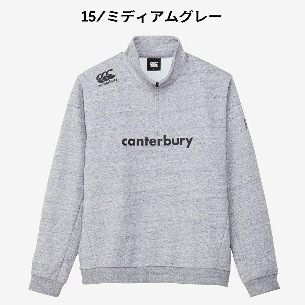 CANTERBURY グレー フリース ハーフジップ カンタベリー CANTERBURY R＋ FLEXWARM SWEAT HALF ZIP アールプラス