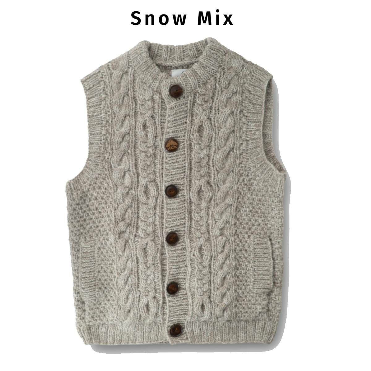 ヒマラヤンクライマーズハンドニット 手編み前開きベスト ニット