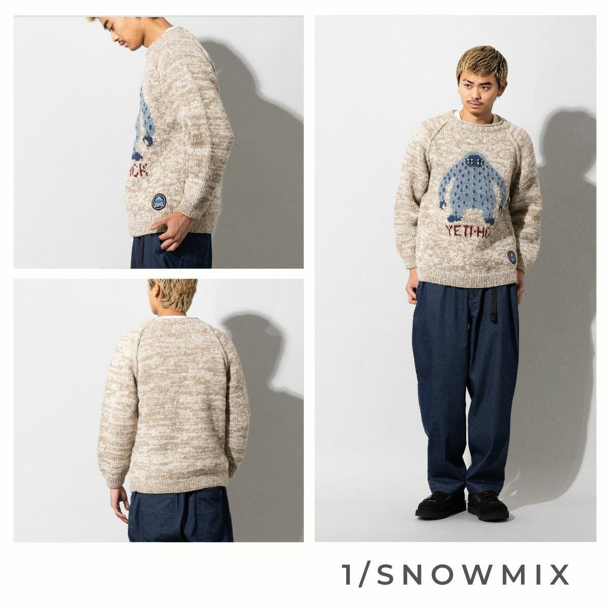 ヒマラヤンクライマーズハンドニット 手編みYETIジャガードクルー