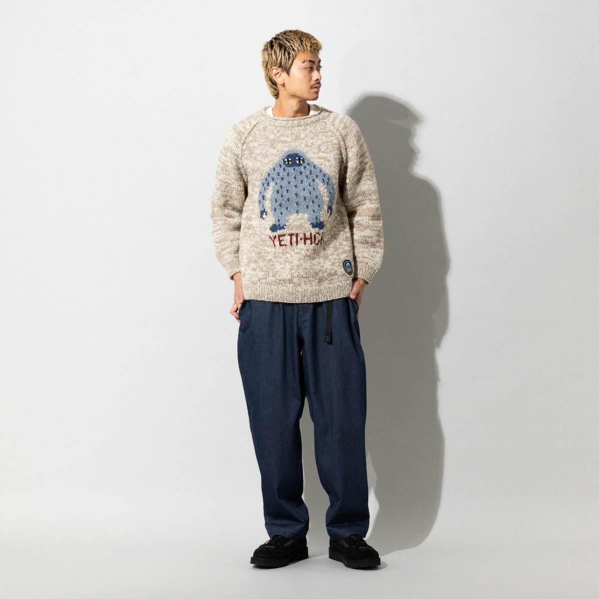 ヒマラヤンクライマーズハンドニット 手編みYETIジャガードクルー