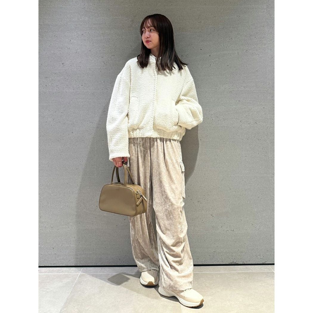 エミ emmi ベロアカーゴパンツ レディース ライトベージュ グレー 秋