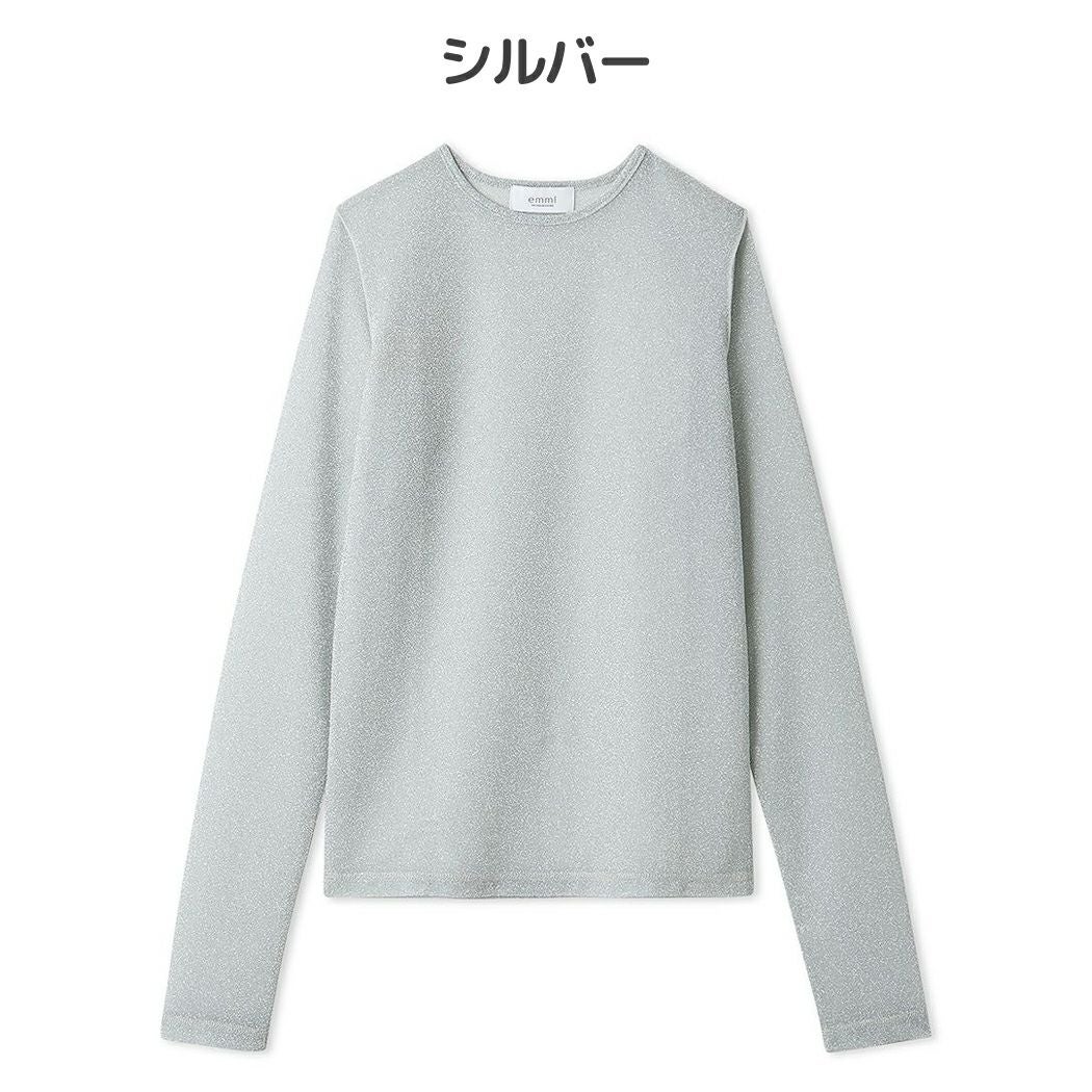 エミ emmi ラメシアーカットトップス レディース シルバー ブラック