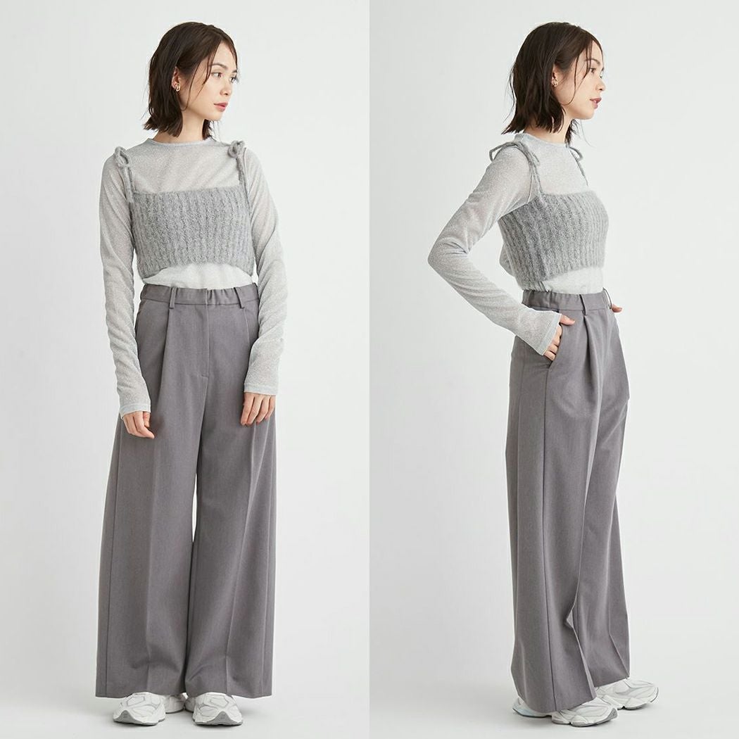 エミ emmi ラメシアーカットトップス レディース シルバー ブラック