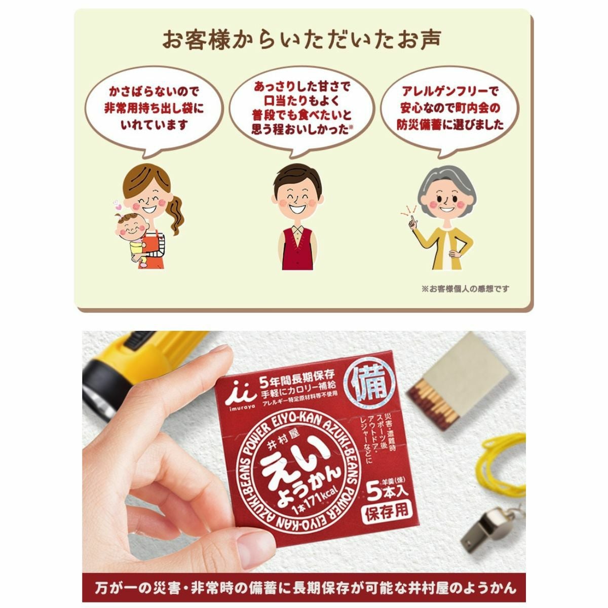 1箱売り】井村屋 イムラヤ えいようかん 5本入り×1箱 5年間長期保存