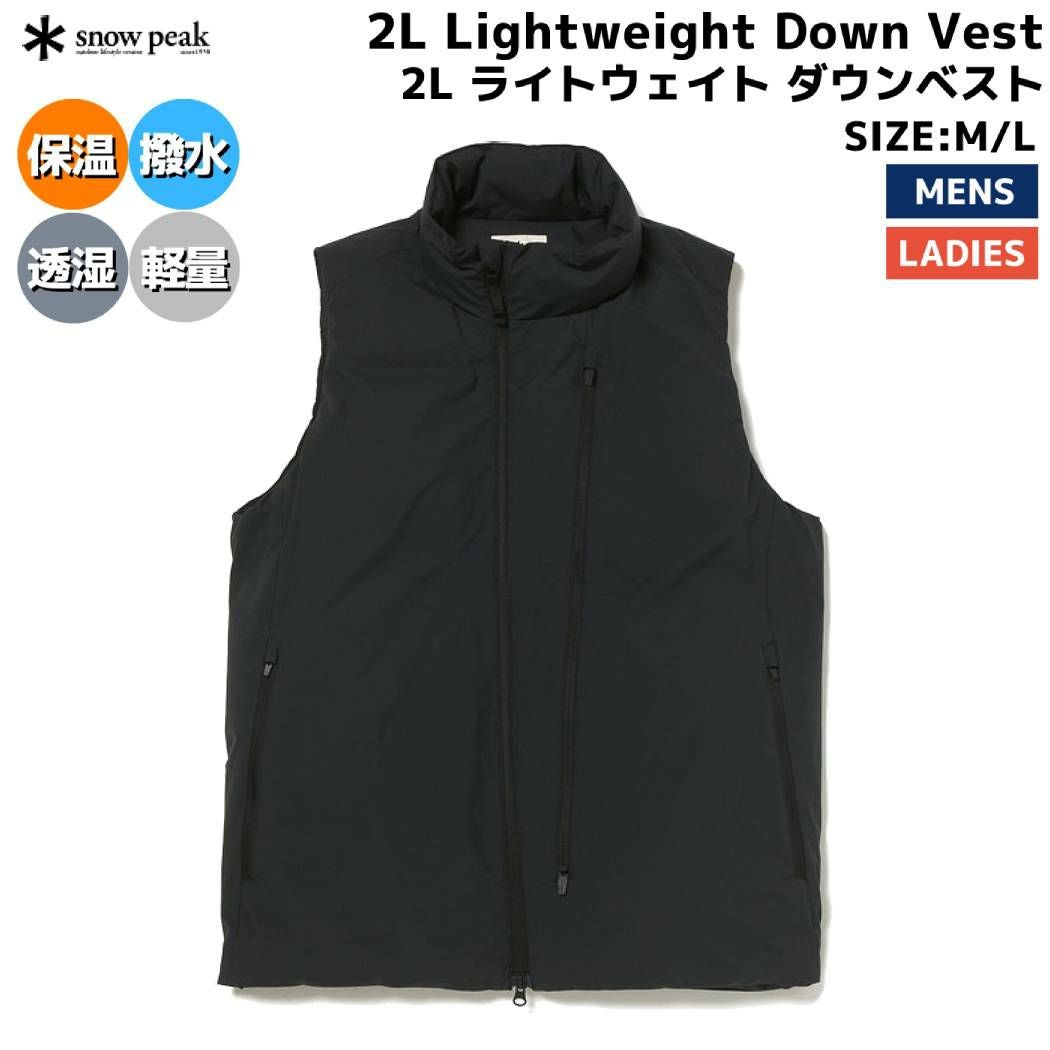 美品  peak スノーピーク ダウンベスト ブラック snow peak Recycled Nylon Ripstop Down Vest Black 22FA-I