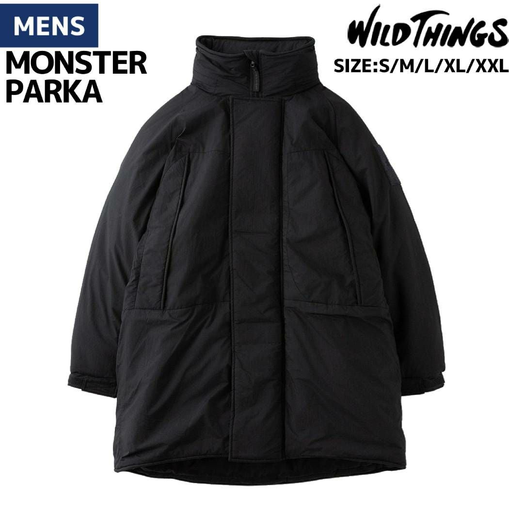 WILDTHINGS プリマロフトモンスターパーカー ブラック Mサイズ 別注 SHORT MONSTER PARKA/ショート丈 モンスターパーカー/ECWCS