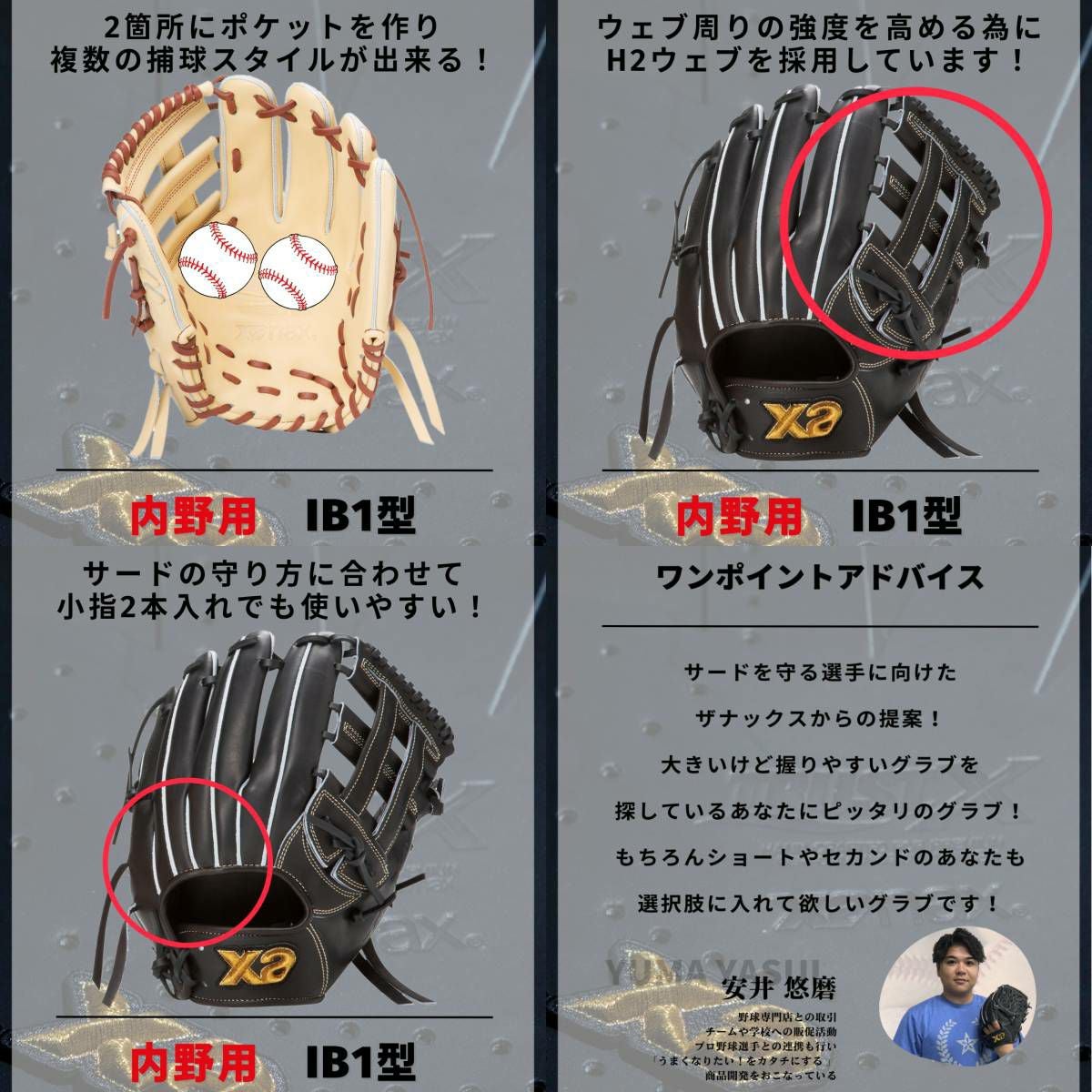ザナックス XANAX 専用グラブ袋付き トラストエックス TRUST-X 硬式用
