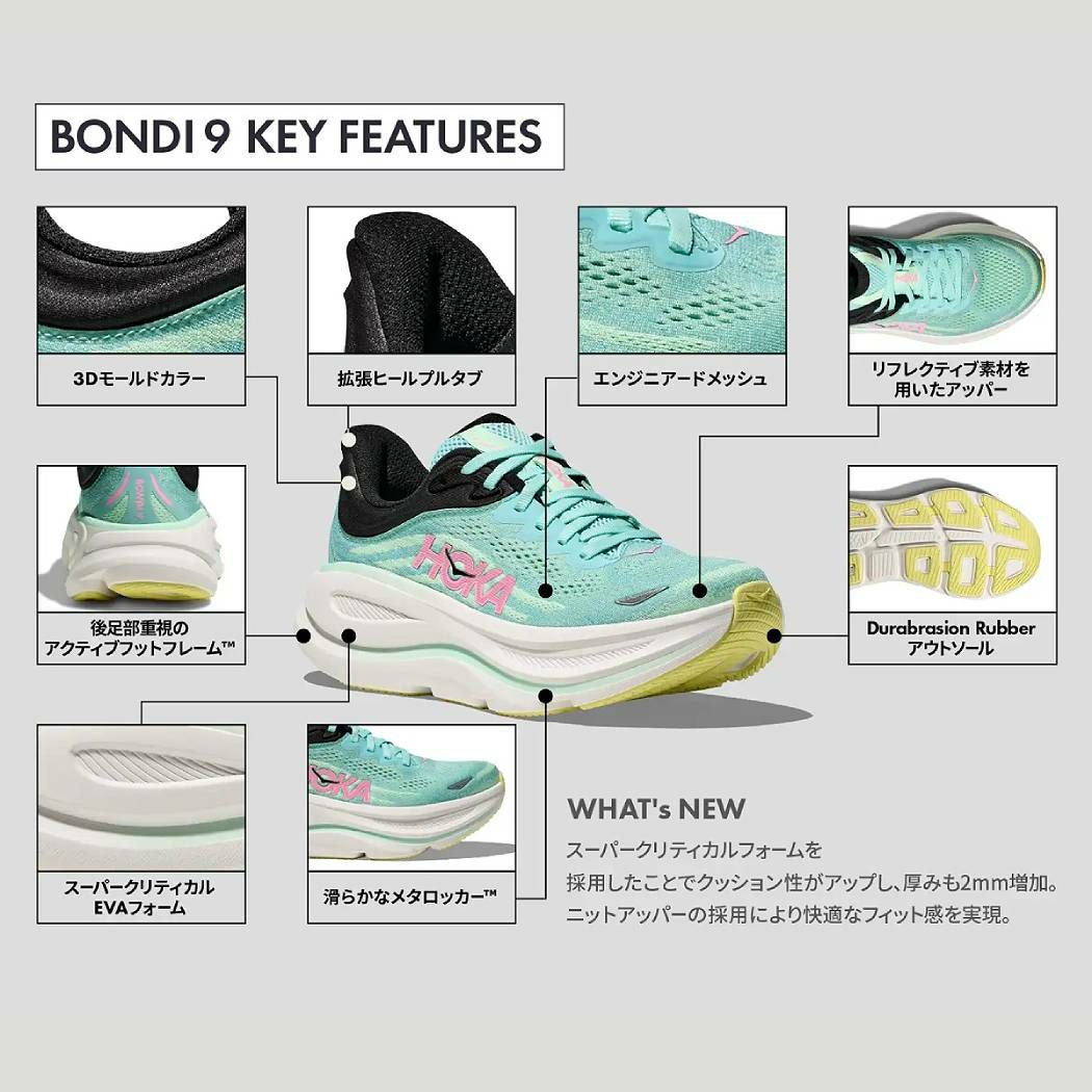 ホカ ボンダイ エキストラワイド スポーツ ランニングシューズ